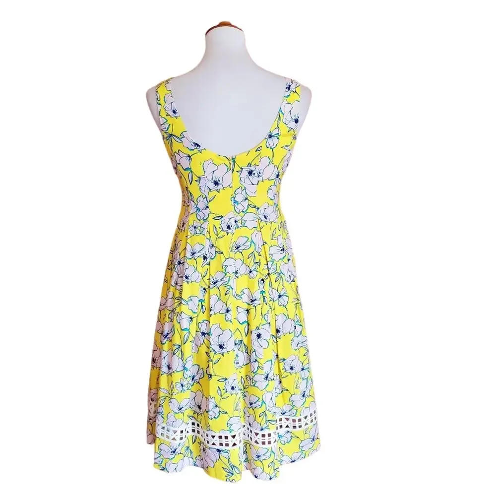 Eliza J Yellow Floral Pleated Dress - Picture 6 of 13